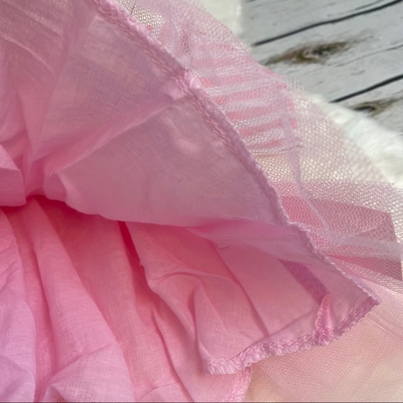 2nd Birthday Long Sleeve Pink Striped Dress with Tulle Skirt - Picture 6 of 8